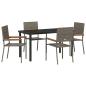 Preview: 5-teiliges Garten-Essset Grau Poly-Rattan