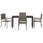Preview: 5-teiliges Garten-Essset Grau Poly-Rattan