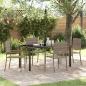 Preview: ARDEBO.de - 5-teiliges Garten-Essset Grau Poly Rattan