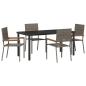 Preview: 5-teiliges Garten-Essset Grau Poly Rattan