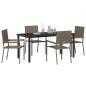 Preview: 5-teiliges Garten-Essset Grau Poly Rattan