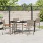 Preview: 5-teiliges Garten-Essset Grau Poly Rattan