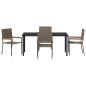 Preview: 5-teiliges Garten-Essset Grau Poly Rattan