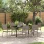 Preview: ARDEBO.de - 7-teiliges Garten Essset Grau Poly Rattan