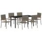 Preview: 7-teiliges Garten Essset Grau Poly Rattan