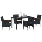 Preview: 5-teiliges Garten-Ess-Set Schwarz Poly-Rattan