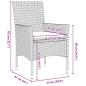 Preview: 5-teiliges Garten-Essgruppe mit Kissen Schwarz Poly Rattan, Gartentisch Schwarz 160x80x73 cm Temperede Glass
