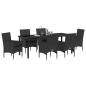 Preview: Garten Essgruppe 7 stk. Schwarz Poly-Rattan