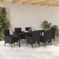 Preview: Garten Essgruppe 7 stk. Schwarz Poly-Rattan