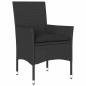 Preview: 9-teiliges Garten-Essset mit Polstern Schwarzes Poly-Rattan, Gartentisch Schwarz 200x80x73 cm mit gehärtetem Glas
