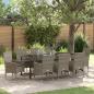 Preview: ARDEBO.de - Garten Essgruppe 9 stk. Grau Poly-Rattan