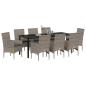 Preview: Garten Essgruppe 9 stk. Grau Poly-Rattan
