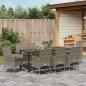 Preview: Garten Essgruppe 9 stk. Grau Poly-Rattan