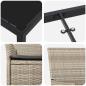 Preview: 5-teilige Garten Essgruppe mit Kissen Hellgraue Poly Rattan, Gartentisch Schwarz 80x80x73 cm Tempered Glass