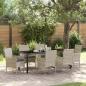 Preview: ARDEBO.de - Garten Essgruppe 7 stk. Hellgrau Poly-Rattan