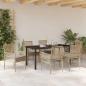 Preview: 7-teiliges Garten Essset mit Kissen Beige Poly Rattan