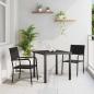 Preview: ARDEBO.de - 3-teiliges Garten-Ess-Set Schwarz Poly-Rattan
