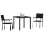 Preview: 3-teiliges Garten-Ess-Set Schwarz Poly-Rattan