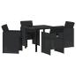 Preview: 5-teiliges Garten-Essset mit Kissen Schwarz Poly-Rattan