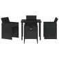 Preview: 5-teiliges Garten-Essset mit Kissen Schwarz Poly-Rattan