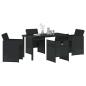 Preview: Garten Essgruppe mit Kissen 5 pcs Schwarz Poly-Rattan