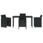 Preview: Garten Essgruppe mit Kissen 5 pcs Schwarz Poly-Rattan