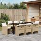 Preview: Garten Essgruppe 9 stk. Beige Poly-Rattan