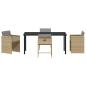 Preview: 5-teiliges Garten-Essset mit Kissen in Beige aus Poly-Rattan