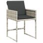 Preview: Garten Essgruppe mit Kissen 9 pcs Hellgrau Poly-Rattan