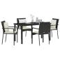 Preview: 5-teiliges Gartendining-Set mit Kissen Schwarz Poly Rattan