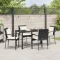 Preview: 5-teiliges Gartendining-Set mit Kissen Schwarz Poly Rattan