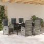 Preview: 7-teiliges Garten-Ess-Set in grauem Poly-Rattan