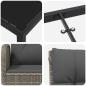Preview: 7-teiliges Garten-Ess-Set in grauem Poly-Rattan