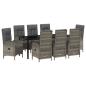 Preview: 9-teiliges Garten-Esszimmer-Set Grau Poly-Rattan