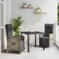 Preview: ARDEBO.de - 3-teiliges Garten-Esszimmer-Set mit Kissen Grau Poly-Rattan