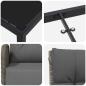 Preview: 3-teiliges Garten-Esszimmer-Set mit Kissen Grau Poly-Rattan