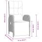 Preview: 3-teiliges Garten-Esszimmer-Set mit Kissen Grau Poly-Rattan