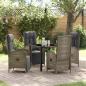 Preview: ARDEBO.de - 5-teiliges Garten-Esszimmer-Set mit Kissen Grau Poly-Rattan
