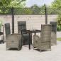 Preview: 5-teiliges Garten-Esszimmer-Set mit Kissen Grau Poly-Rattan