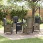 Preview: ARDEBO.de - 5-teilige Garten-Essgruppe mit Kissen Grau Poly-Rattan