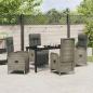 Preview: 5-teilige Garten-Essgruppe mit Kissen Grau Poly-Rattan