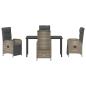 Preview: 5-teilige Garten-Essgruppe mit Kissen Grau Poly-Rattan