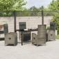Preview: 5-teiliges Garten Esstischset mit Kissen Grau Poly-Rattan