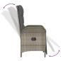 Preview: 7-teiliges Gartenmöbelset mit Kissen in grauem Poly-Rattan