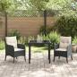 Preview: 3-teiliges Garten-Dining-Set mit Kissen in Schwarz Poly Rattan