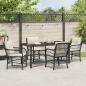 Preview: 5-teilige Garten Essgruppe mit Kissen Schwarz Poly-Rattan