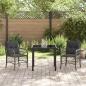 Preview: 3-teiliges Garten-Dining-Set mit Kissen Grau Poly Rattan