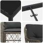 Preview: 3-teiliges Garten-Dining-Set mit Kissen Grau Poly Rattan