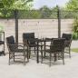 Preview: 5-teiliges Gartentisch-Set mit Kissen Grau Poly Rattan