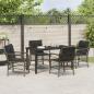 Preview: 5-Teiliges Garten-Essset mit Kissen Grau Poly-Rattan